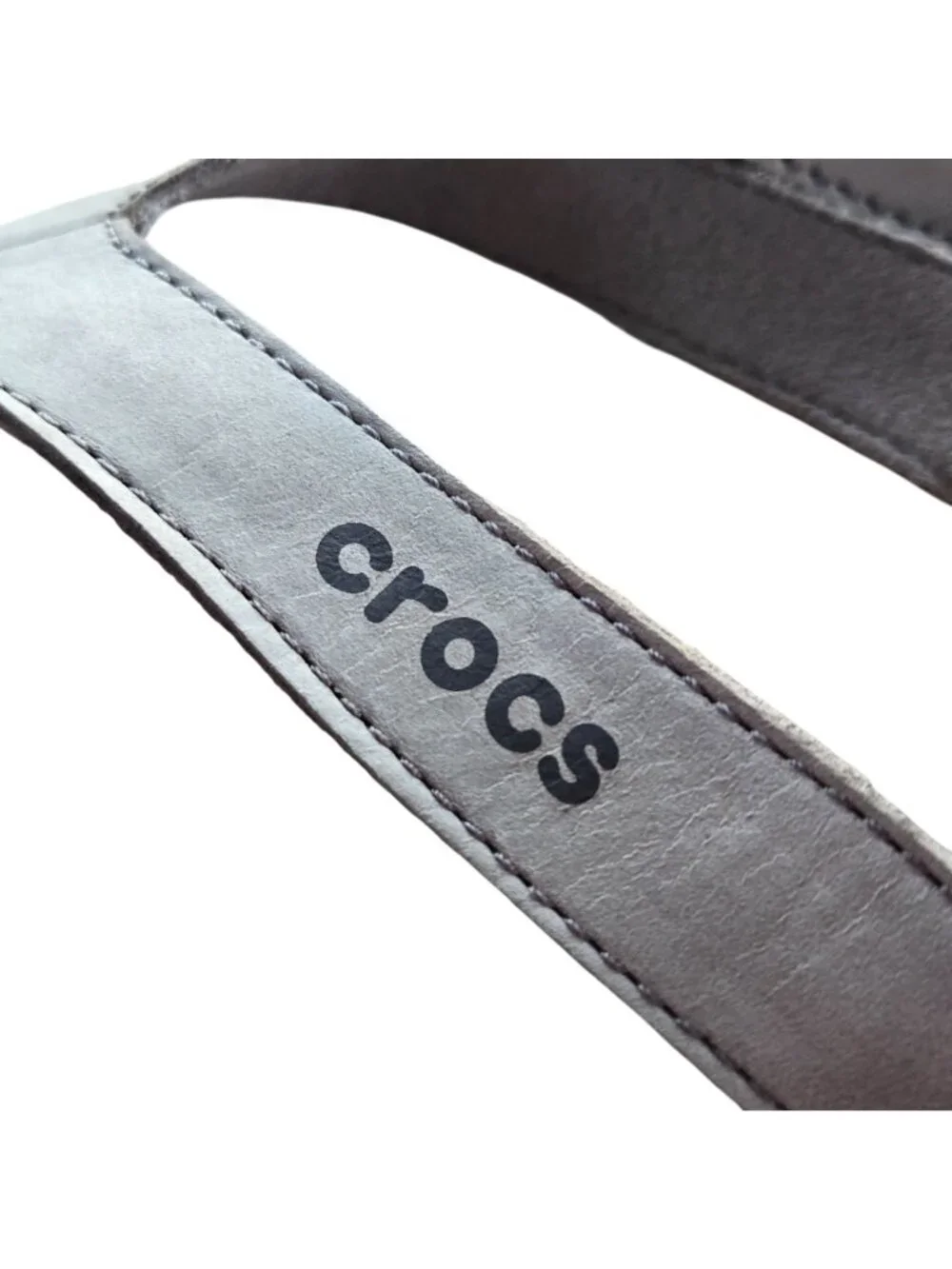 Crocs Women's Capri V Flip Beige Brown Leather Flip Flop Sandals Size 10